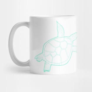 Swimming mint blue turtle Mug